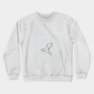 Japanese Origami Bird on Paper Crewneck Sweatshirt